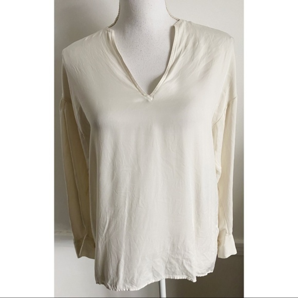 Vince Ruched Back Split Neck Blouse - image 4